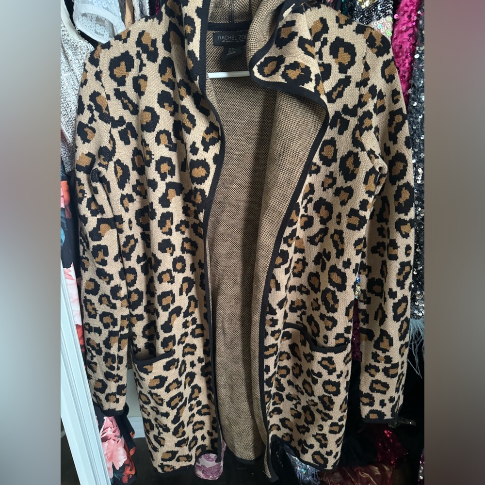 Rachel Zoe leopard print sweater XS